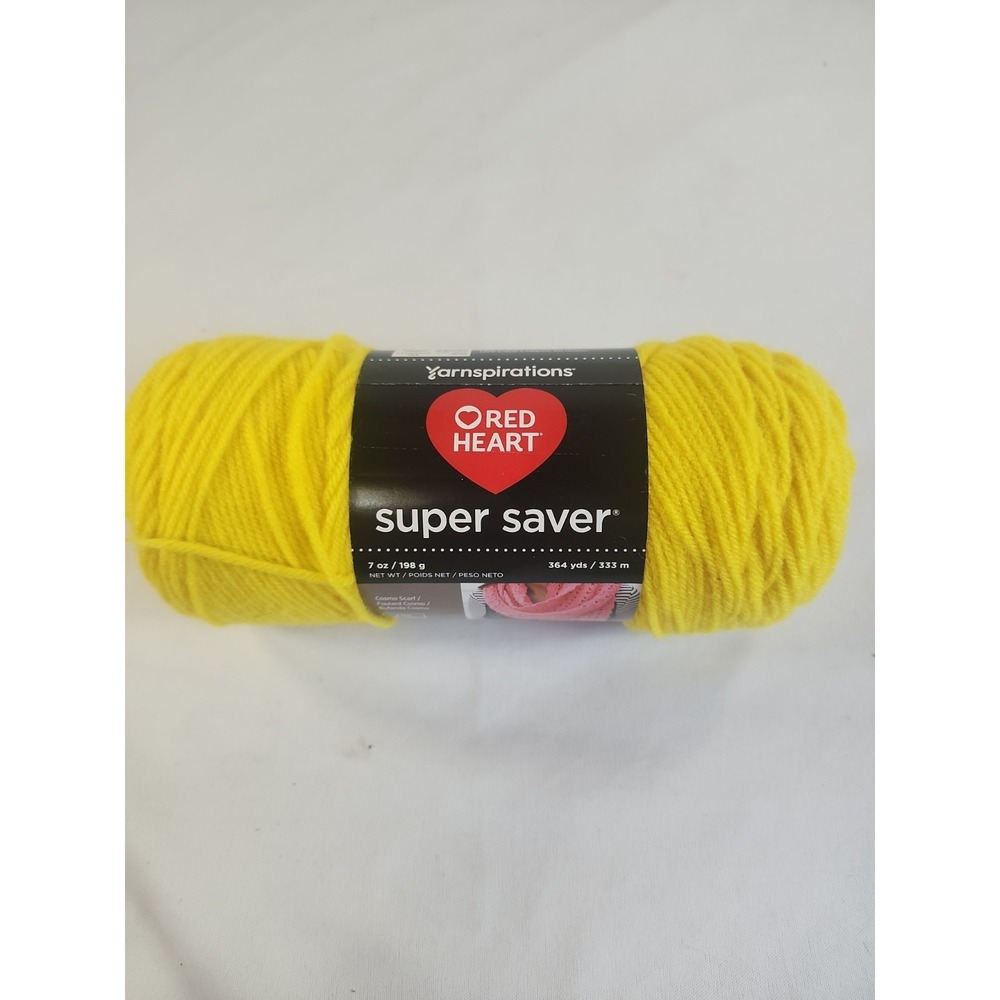 Red Heart Super Saver Yarn Medium Worsted Acrylic 7 oz 364 Yds New Bright Yellow